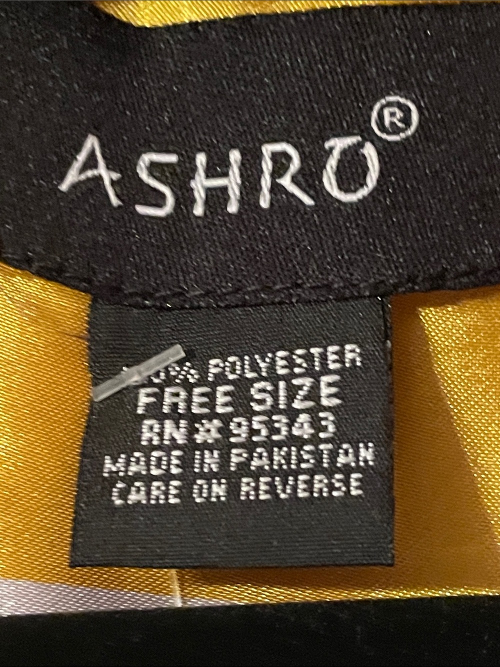 Ashro Yellow Black Gray Geometric V-Neck Tunic - Picture 2 of 3